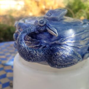 Peacock teapot folk art
